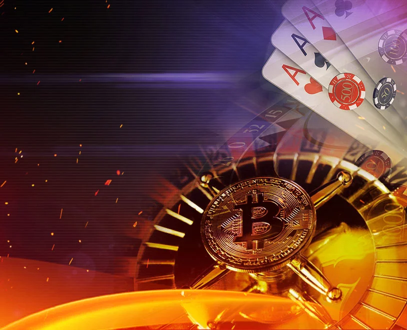 bitcoin symbol on roulette wheel